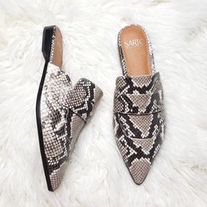 Franco Sarto Snakeskin Print Palmer Mules Slides 5